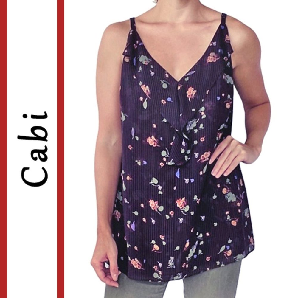 CAbi | 'Pinstripe Floral' Cami Blouse Top
